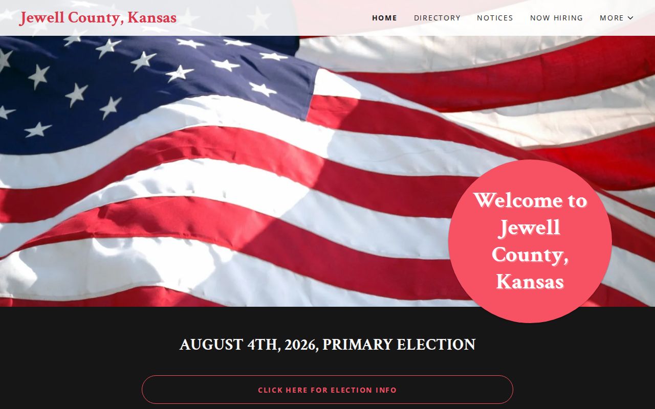 Official Jewell County government website related to the county jail and sheriff